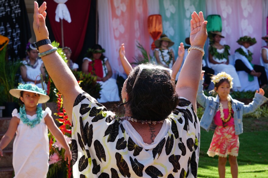 Students and kumu hula at Kualapu'u Charter Conversion School on Moloka'i celebrate May Day today, with hula and mele on May 1, 2026.