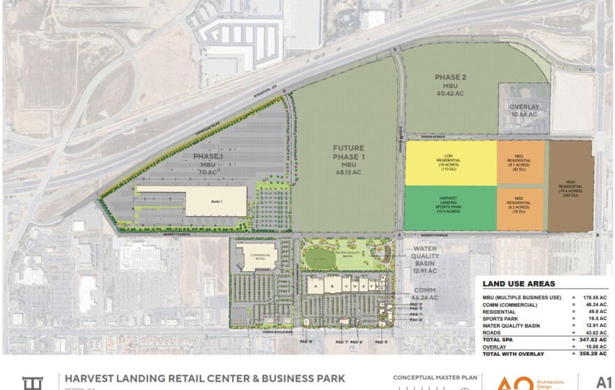 The Harvest Landing Project would convert 358 acres of land into a 300,000 square foot FedEx distribution hub alongside a large retail plaza. Developer Tim Howard of Howard Industrial Partners told the council that Hobby Lobby, Marshalls, Petco, Sam’s Club and Sprouts are among the companies who have issued letters of intent to move in once construction is complete.