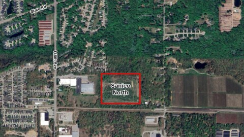 Map depicting Sanico North Landfill on 144th Avenue in Nunica, Ottawa County