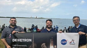 Dewetron’s Albon Redzeki, Corey Clark and Rajan Dass attended the launch of the Artemis II rocket at the Kennedy Space Center in Florida on April 1, 2026.