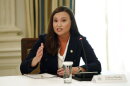 Florida Attorney General Ashley Moody speaks during a roundtable discussion at the White House in Washington in June 2021. On Wednesday, July 21, 2021, Moody tweeted that she has tested positive for COVID-19. Moody said she had been vaccinated for the virus earlier in the year.