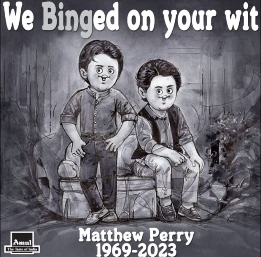 An Indian advertisement mourns Matthew Perry.