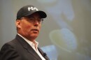 Indiana Family & Social Services Administration Secretary Mitch Roob pictured in an AC/DC-inspired hat commemorating the agency’s budget turnaround.