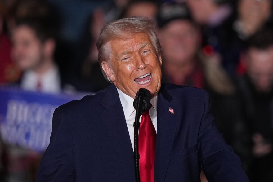 President Donald Trump speaks at the Mount Airy Casino Resort in Mount Pocono, Pa., Tuesday, Dec. 9, 2025. 
