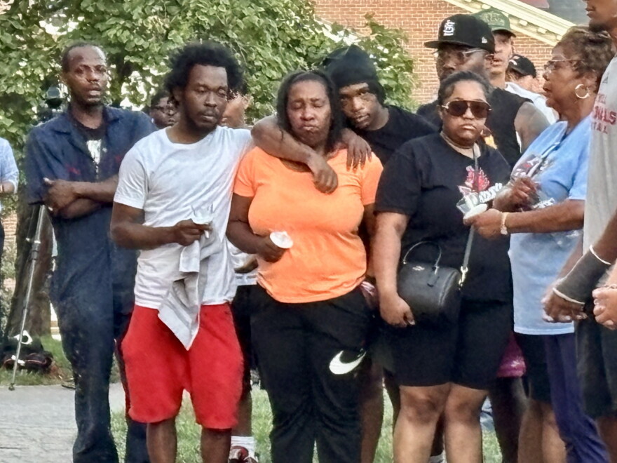 The family of MicahJo Barnett at this vigil on the Jewell campus