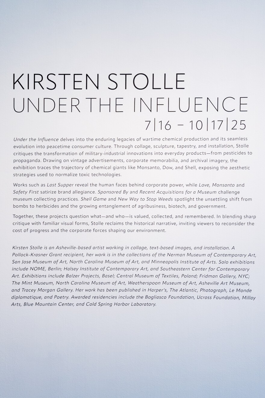 UNC Charlotte is hosting Kirsten Stolle's "Under the Influence" exhibition at the Dubois Center in uptown.