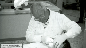 Billy Cannon providing dental care on an inmate at Louisiana State Penitentiary, Angola