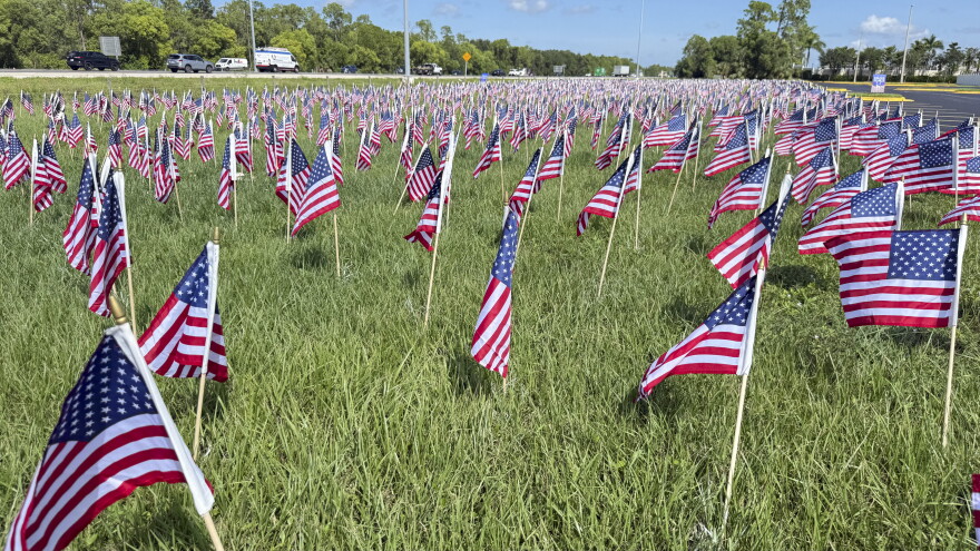 92.5 FOX News marked the 25th anniversary of the Sept. 11 terrorist attacks Friday by expanding its annual Field of Flags tribute to three Southwest Florida locations. Volunteers planted 2,977 American flags Sept. 7 at Bernice Braden Park in Cape Coral, Hertz Arena in Estero and Artis—Naples.