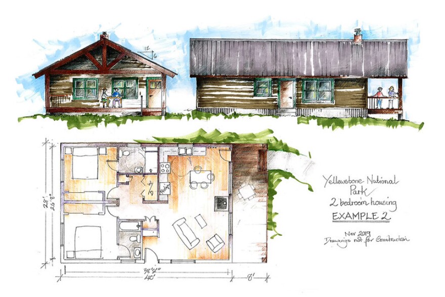 An example of Yellowstone Park's proposed two-bedroom employee housing.