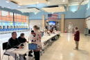 File: Poll workers at Westerly Middle School. Credit: David Wright/Ocean State Media