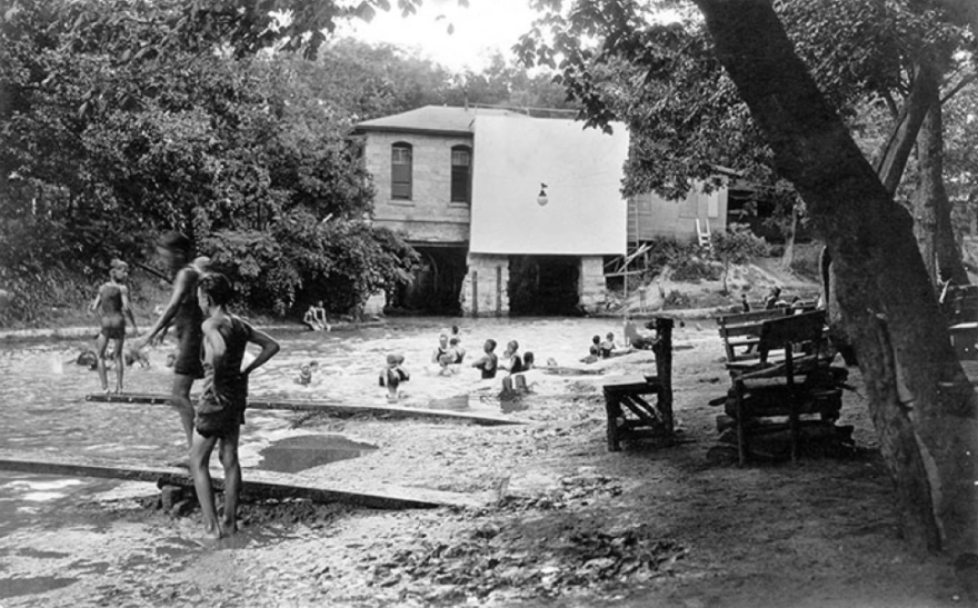 Lambert Beach at Brackenridge Park in the early 20th century
