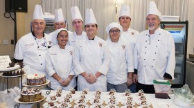A student team at the 2018 "Taste of Education" competes in the pastry category. 