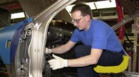 A worker at the Georgetown Toyota plant