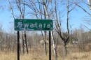 A sign for Swatara in rural Aitkin County on April 11, 2025.
