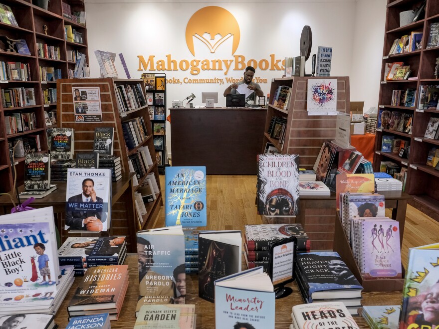 Derrick Young, co-owner of Mahogany Books in Washington, D.C., says his store has seen new customers in the last year who seem to be "willing to do the work" to educate themselves on issues of race in America.