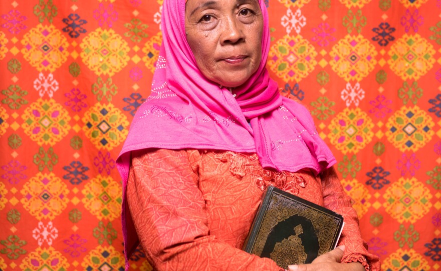 Noraisa Macud, 52, fled the fighting between Philippine military forces and Islamic militants in Marawi, a predominantly Muslim city, in 2017. Hundreds of thousands of residents were displaced. Macud escaped with five of her six children but hasn't seen her 29-year-old son since. She now lives in an evacuation center.