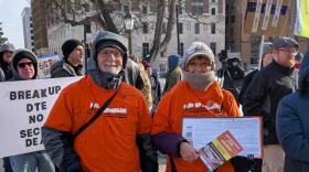 Volunteers for Michiganders for Money Out of Politics out and about in downtown Ann Arbor.