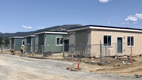 Some of the modular homes have been installed on the site in Phoenix.