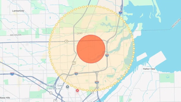 An evacuation order has been issued for residents within a one-mile radius of 1050 Progress Ave. in Toledo, Ohio, following a "hazardous materials release." Residents within a three-mile radius are being asked to shelter-in-place.