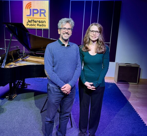 Pianist Daniel del Pino and JPR host Vanessa Finney