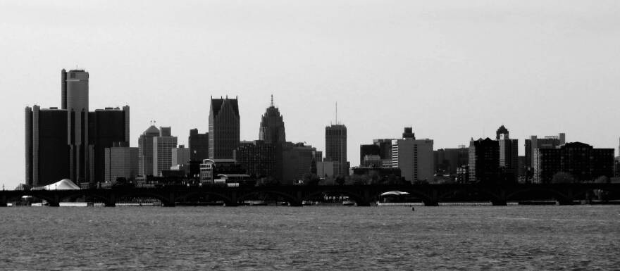 Detroit skyline.