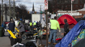 On Wednesday afternoon, Manchester officials began removing an encampment outside the Families in Transition shelter. The city cited public safety and health hazards as reasons to close the encampment.