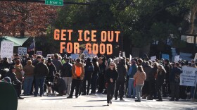 ICE Out for Good protest in downtown Athens.