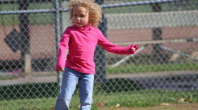 little girl playing
