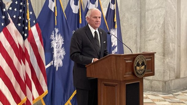 S.C. Gov. Henry McMaster announces his 2026-27 budget vetoes at the Statehouse on Monday, Aug. 17, 2026.