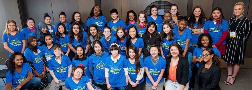 Participants in the girlsBEST program from Women's Foundation of Minnesota.