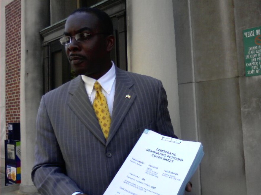 Mayor Brown prepares to bring his petitions into the Erie County Board of Elections