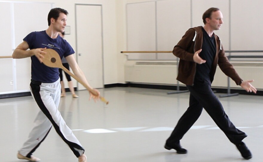 Principal dancer Seth Orza (left) rehearses "Apollo" with artistic director (and former New York City Ballet dancer) Peter Boal at Pacific Northwest Ballet in Seattle.