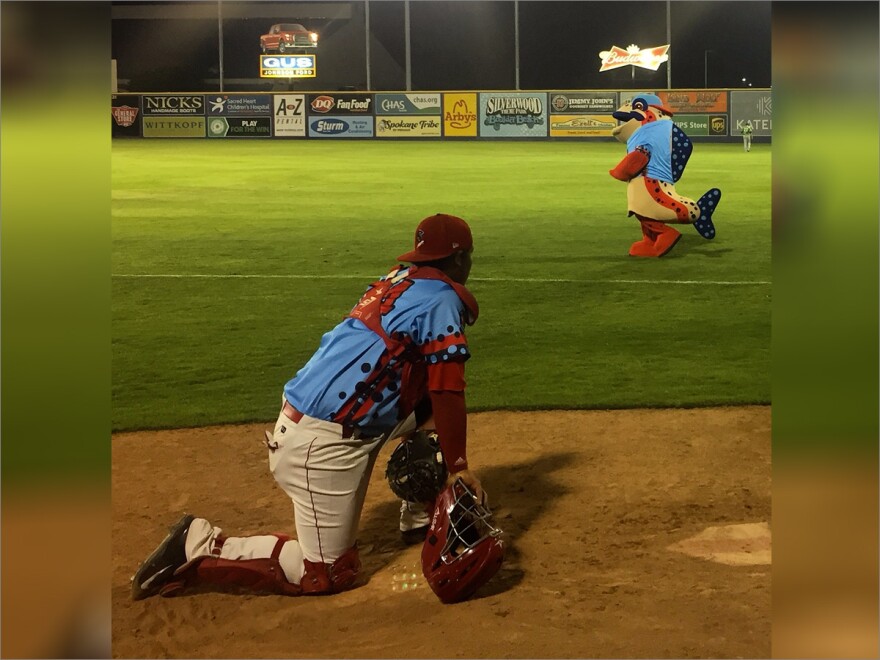 Ribby the Redband trout is Spokane Indians' newest mascot.