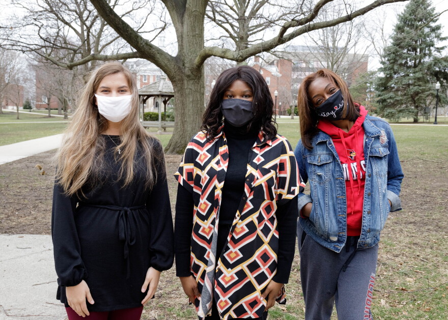 Catrina Petersen, Camberyn Kelley, and Tiffani Jackson are student reporters at WGLT.