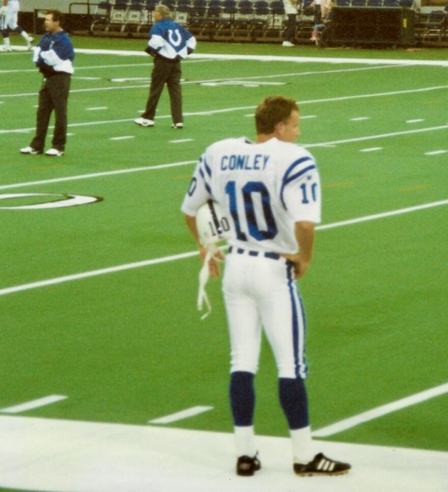 Sean Conley on the sides with the Indianapolis Colts