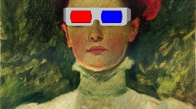 Portrait of Maggie Wilson watching a 3-D movie