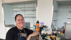 Chef Elena Terry sits in the Madison Museum of Contemporary Art's rooftop lounge after discussing the details of the her new restaurant, Tall Grass.