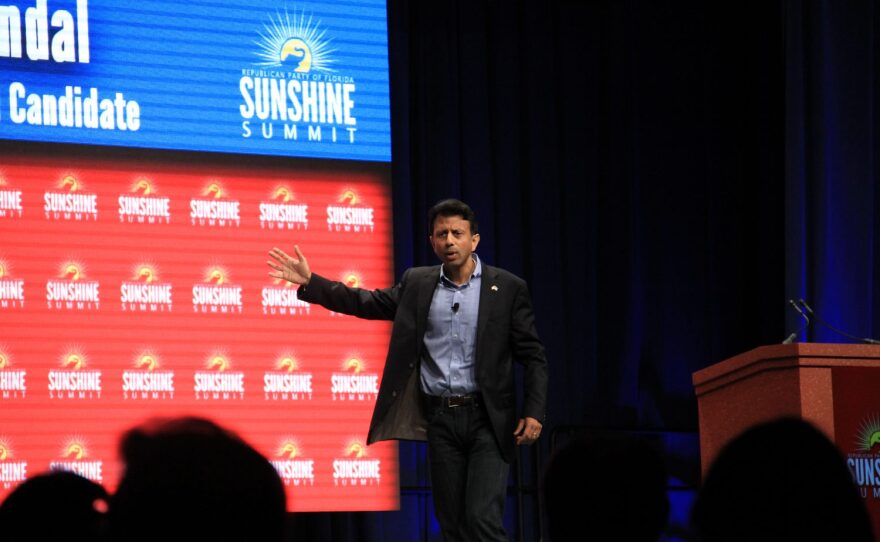 “Folks, there is a line we should not cross,” Gov. Bobby Jindal said in response to Donald Trump’s remarks likening Ben Carson to a child molester. Photo: Ariella Phillips/WUFT News
