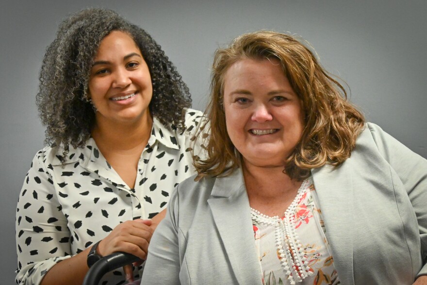 Brittany Talley, left, clinical director of the Prairie Sky Counseling Center, and Jen Wewers, executive director of the Prairie Sky Counseling Center, appeared on KCUR's Up To Date to talk about accessing mental health services.