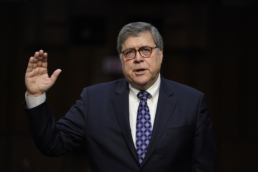 Attorney General nominee William Barr is sworn in before the Senate Judiciary Committee on Capitol Hill in Washington, Tuesday, Jan. 15, 2019. 