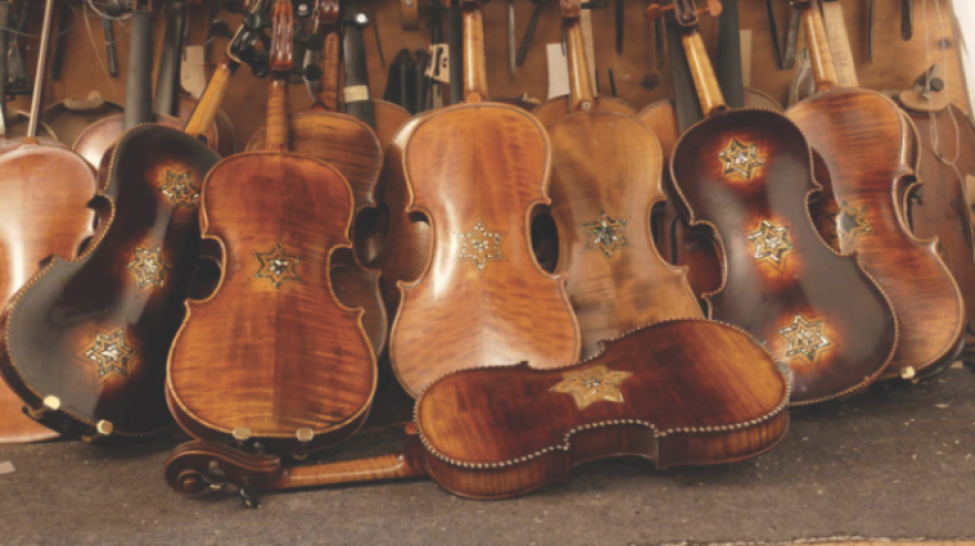 Violins of Hope Pittsburgh is holding an instrument drive with the Farina Foundation. These refurbished violins bear Star of David inlays.