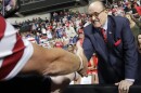 Former New York City Mayor Rudy Giuliani shook hands with supporters as he arrived at President Trump's campaign rally on Aug. 15 in Manchester, N.H.