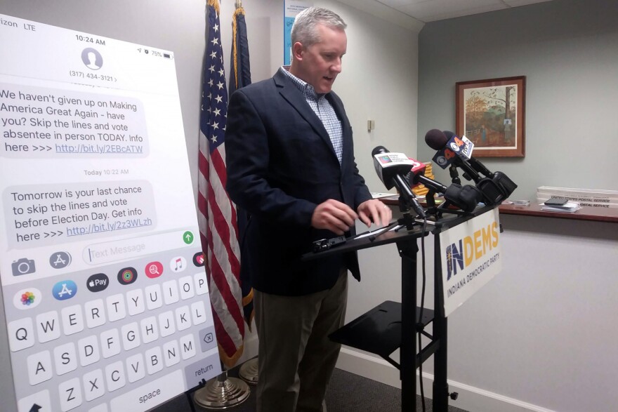 Indiana Democrats Chairman John Zody says the text messages were either a misinformation campaign or a "major mistake."