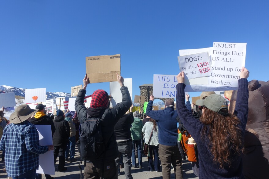 Rally for federal workers and public land in Yellowstone on March 1, 2025