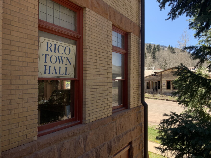 Rico Town Hall in May 2022. Town Manager Chauncey McCarthy says developing the land will be a major challenge, but isn't necessarily bad for the town.