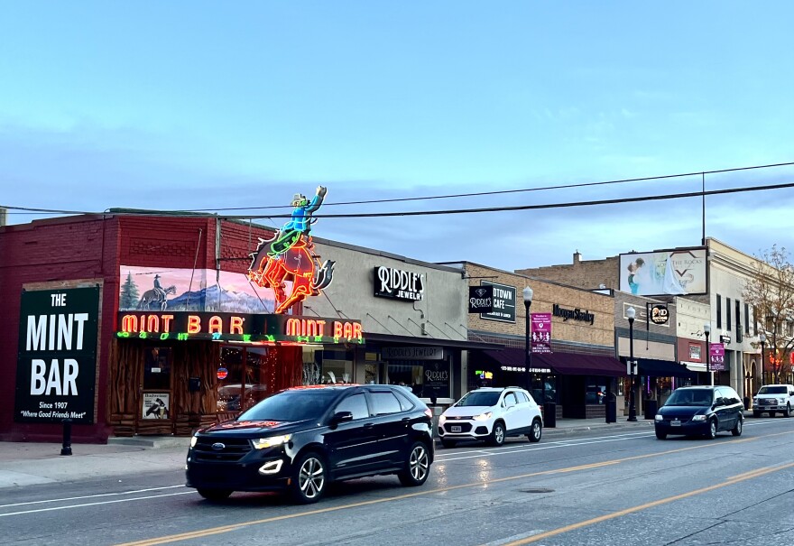 A block of stores in Sheridan.