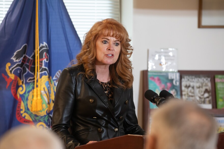 Pennsylvania Treasurer Stacy Garrity, pictured in April, 2025.