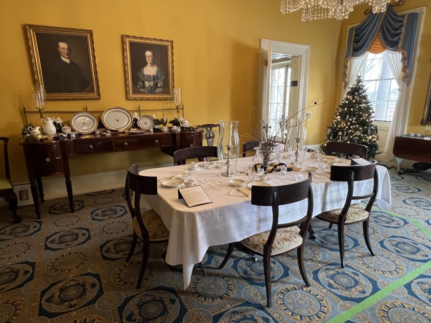 A room at Ten Broeck Mansion where space for exhibits and programming is limited.