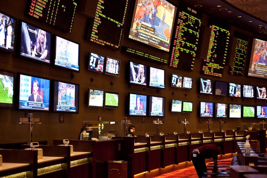 Sports betting in action.