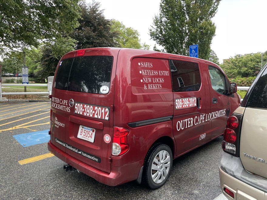 Locksmiths from Outer Cape Locksmith showed up in the parking lot of Barnstable Town Hall this morning after hearing the news that the town's ballots are stuck in the vault. The locksmith came on their own, looking to help.